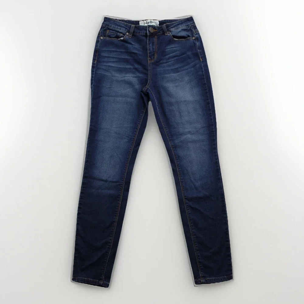 Women's Skinny Jeans Size 11 W30 L29 Dark Wash Stretch Denim Mid Rise